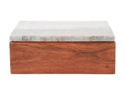 Present time - Storage box Acacia large brown marble lid