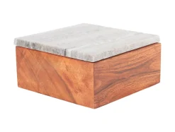 Present time - Storage box Acacia brown marble lid