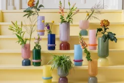 Present time - Vase Animado Anillo large soft pink w. bright orange