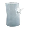 Present time - Vase Bird On Branch small misty blue