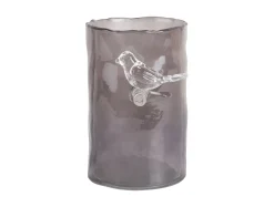 Present time - Vase Bird On Branch small dark grey