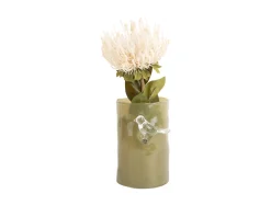 Present time - Vase Bird On Branch small army green