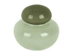 Present time - Vase Nuevo Dulce small soft green w. jungle green lid