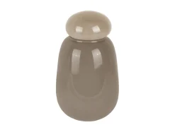 Present time - Vase Nuevo Dulce dark grey w. warm grey lid