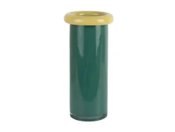Present time - Vase Plegado L retro green w. soft yellow