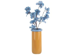 Present time - Vase Plegado XL mango yellow w. soft blue
