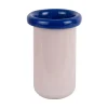 Present time - Vase Plegado XS soft pink w. cobalt blue