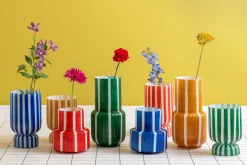 Present time - Vase Rayado Retro high retro green