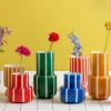 Present time - Vase Rayado Retro high mango yellow