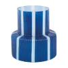Present time - Vase Rayado Retro wide cobalt blue