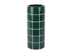 Present time - Vase Retro Tiles round medium retro green