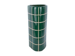 Present time - Vase Retro Tiles triangular large retro green