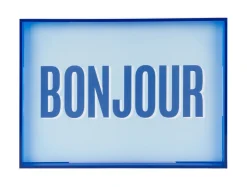 Present time - Wall art Bonjour medium dark blue