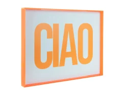 Present time - Wall art Ciao large bright orange
