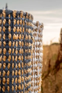 Rug Solid - Tæppe jute læder, graphite - 75x200 cm.