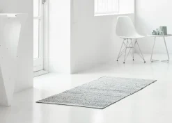 Rug Solid - Tæppe m. læder, light grey - 60x90 cm