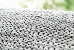 Rug Solid - Tæppe m. læder, light grey - 60x90 cm