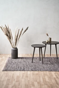 Rug Solid - Tæppe m. læder, wood - 65x135 cm