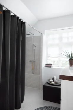 Skriver Collection - Badeforhæng - Orlando - Mørkegrå - 145x200 cm.