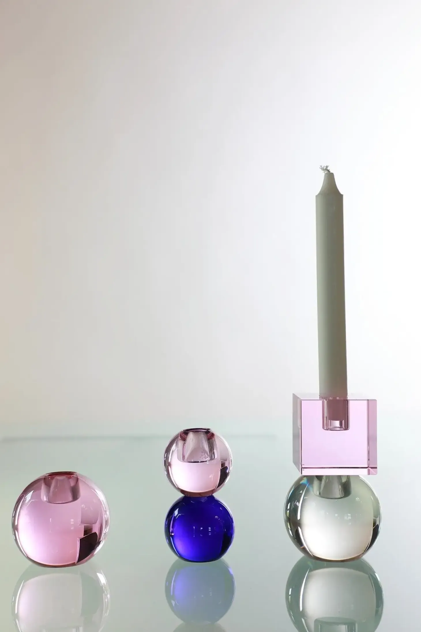 Specktrum - Lysestage - Couple - Pink/Klar