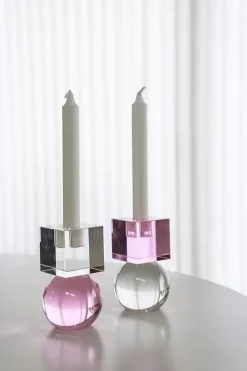 Specktrum - Lysestage - Couple - Pink/Klar