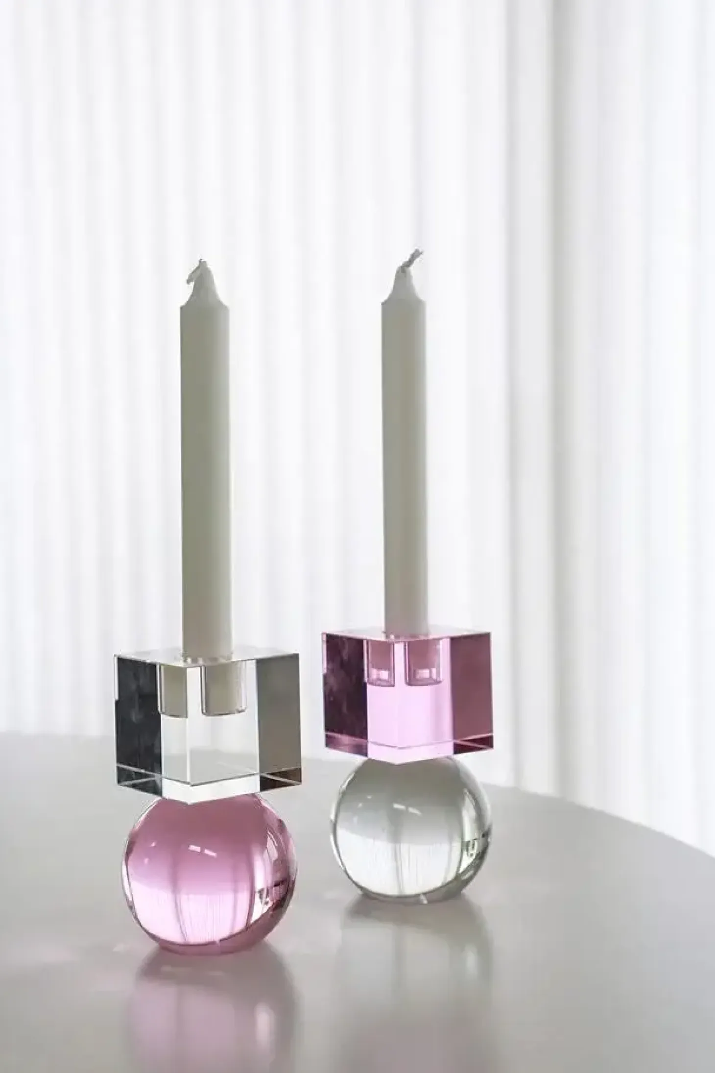 Specktrum - Lysestage - Couple - Pink/Klar