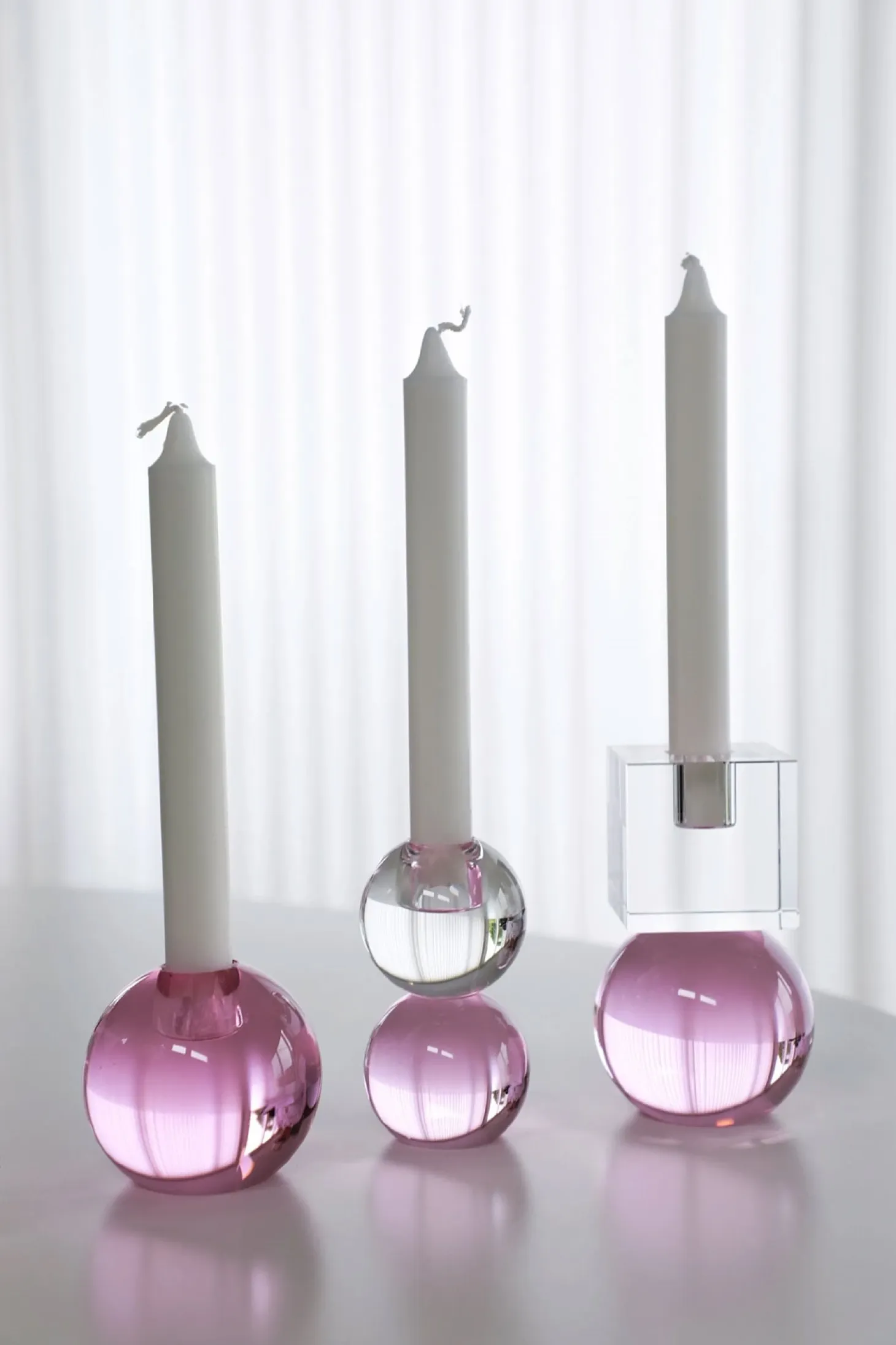 Specktrum - Lysestage - Couple - Pink/Klar