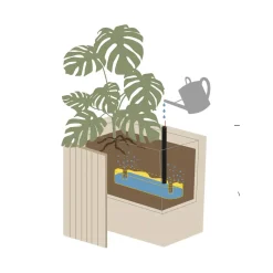 SQUARELY COPENHAGEN - Plantekasse - Unfold WIDE - Natur - 77 x 33 x 40 cm