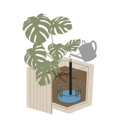 SQUARELY COPENHAGEN - Plantekasse - Unfold SQUARE TALL - Rød - 47 x 52 x 70cm