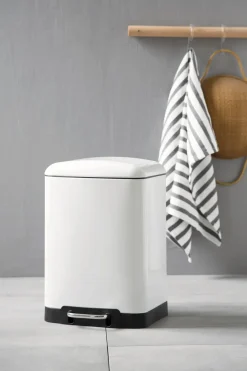 Steel Function - FIRKANTET HVID AFFALDSSPAND 12 LTR.