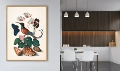 The Dybdahl - Plakat 50x70 cm - Hummingbird, Butterflies & Flowers - Papir