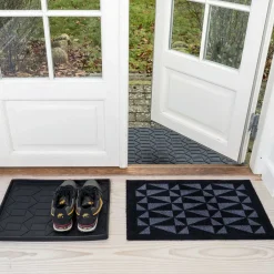 Tica Copenhagen - Dørmåtte / Smudsmåtte - Graphic - Sort/grå - 40x60 cm