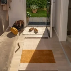 Tica Copenhagen - Løber - Stripes Horizon - Ivory-Dijon-Brown - 90x200 cm