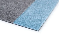 Tica Copenhagen - Smudsmåtte - Stripes Horizon - Blå/Steelgrey - 90x130 cm