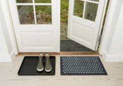 Tica Copenhagen - Smudsmåtte - Dots - Sort/grå - 60x90 cm