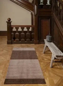 Tica Copenhagen - Smudsmåtte - Stripes Horizon - Sand/Brun - 90x130 cm