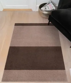 Tica Copenhagen - Smudsmåtte - Stripes Horizon - Sand/Brun - 90x200 cm