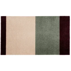 Tica Copenhagen - Smudsmåtte - Stripes Horizon - Grøn/Ivory/Bordeaux- 40x60 cm
