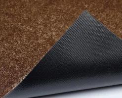 Tica Copenhagen - Smudsmåtte - Stripes Horizon - Cognac/Dark Brown/Black - 90x200 cm