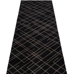 Tica Copenhagen - Smudsmåtte - Lines - Sort/Sand - 67x200 cm