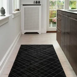 Tica copenhagen - Smudsmåtte - Lines - Sort/grå - 67x120 cm