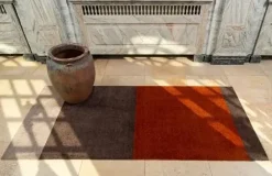 Tica Copenhagen - Smudsmåtte - Stripes Horizon - Brun/Sand/Terracota - 40x60 cm