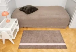 Tica Copenhagen - Smudsmåtte - Stripes Vertical - Lyserød/Sand - 40x60 cm