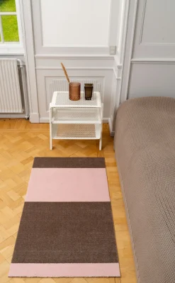 Tica Copenhagen - Smudsmåtte - Stripes Horizon - Sand/Lyserød - 90x130 cm