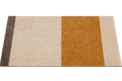 Tica Copenhagen - Smudsmåtte - Stripes Horizon - Ivory-Dijon-Brown - 60x90 cm