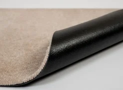 Tica Copenhagen - Smudsmåtte - Stripes Horizon - Ivory-Dijon-Brown - 90x130 cm