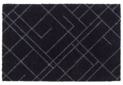 Tica Copenhagen - Smudsmåtte - Lines - Sort/grå - 67x200 cm