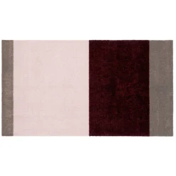 Tica Copenhagen - Smudsmåtte - Stripes Horizon - Bordeaux/Rose/Sand - 60x90 cm