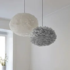 Umage - Lampeskærm - Eos - Lys Grå fjer - Medium