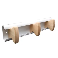 UNILUX - Knagerække m. 3 knager - AURORA - Hvid/Bøg